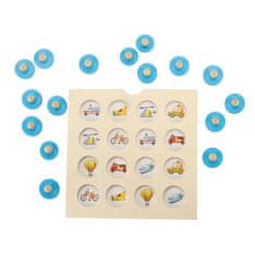 WOWO Dětská Desková Hra Pexeso Montessori Sada Dřevěných Puzzle s 4 Kartami