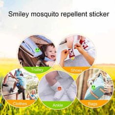 Netscroll Nálepky na odpuzování komárů (60 nálepek), náplasti na odpuzování komárů, nálepky s usmívajícími se tvářemi (Smileys), PatchStickers