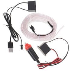 WOWO Ambientní LED Osvětlení pro Auto, USB 12V, 5m Bílá Páska