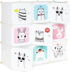 ModernHome Dětská modulární skříňka Zvířátka