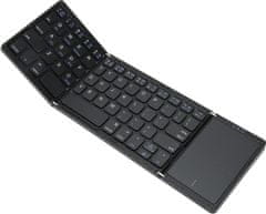 Farrot Přenosná BT mini klávesnice B033 dobíjecí, skládací, pro iPad Mobilní telefon Stolní Laptop Šedá