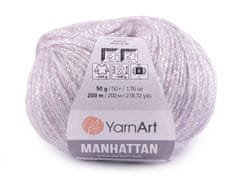 Manhattan Pletací příze 50 g - (910) fialová křídová stříbrná