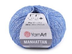Manhattan Pletací příze 50 g - (907) modrá jemná stříbrná