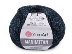 Manhattan Pletací příze 50 g - (908) černá tyrkysová tmavá