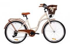 Goetze Mood dámské jízdní kolo, kola 26”, výška 150-165 cm, 7-rychlostní, Krémové