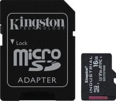 Kingston 16GB microSDHC / Industrial Temp / UHS-I / U3 / vč. adaptéru