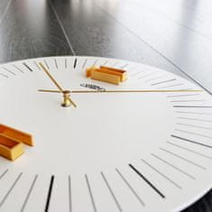 Prim Dřevěné designové hodiny Wood Thin II, slonovinová