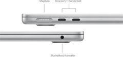 Apple MacBook Air 13, M3 8-core/8GB/256GB SSD/10-core GPU, stříbrná (MRXQ3CZ/A)