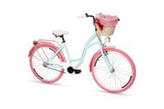 Goetze COLOURS dámské jízdní kolo, kola 26”, výška 150-170 cm, 1-rychlostní, modrá růžová kola