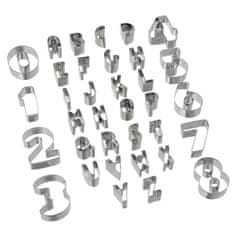 Northix Dortové formy v balení 35 kusů - Čísla a písmena 
