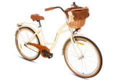 Goetze COLOURS dámské jízdní kolo, kola 26”, výška 150-165 cm, 3-rychlostní, krémová hnědé kola