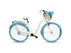 Goetze COLOURS dámské jízdní kolo, kola 26”, výška 150-170 cm, 1-rychlostní, bílo modré