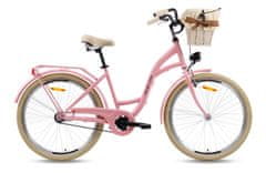 Goetze COLOURS dámské jízdní kolo, kola 26”, výška 150-170 cm, 1-rychlostní,růžově kremové