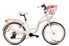 Goetze Mood dámské jízdní kolo, kola 24”, výška do155cm, 7-rychlostní, bílo-růžové