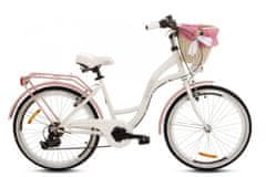 Goetze Mood dámské jízdní kolo, kola 24”, výška do155cm, 7-rychlostní, bílo-růžové
