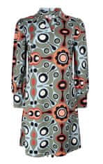 ZOSO barevné šaty s límečkem a abstraktním vzorem Velikost: S