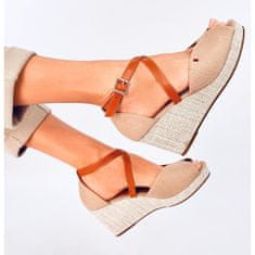 Sandály s otevřenou špičkou na platformě Khaki velikost 40