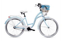 Goetze COLOURS dámské jízdní kolo, kola 26”, výška 150-165 cm, 3-rychlostní, modro-bílé