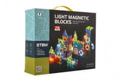 Teddies Kuličková dráha magnetická plast 75ks 8 kuliček + doplňky na baterie se světlem