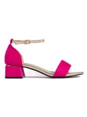 Amiatex Trendy dámské růžové sandály na širokém podpatku, odstíny růžové, 39
