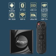 BergMont Multimediální přehrávač SMART TV BOX X88pro , 8K Ultra HD, DEKODÉR, 2GB/16GB, ANDROID 13.0, Netflix, HBO 
