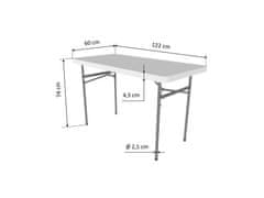 TENTino TENTIno Skládací stůl 122x60 cm CELÝ, bílý, STL122C