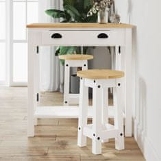 Vidaxl Barové stoličky 2 ks bílé masivní borové dřevo