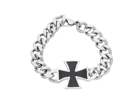 ewena Pánský ocelový náramek maltézský kříž