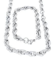 ewena Pánský náhrdelník s náramkem z chirurgické oceli JD859