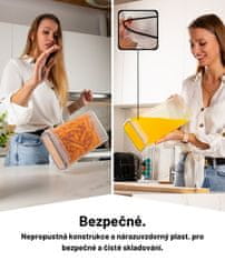 Deco Haus  Dózy na potraviny, hermetická, těsný závěr - Sada 24 kusů Opakovaně použitelné nádoby na potraviny se vzduchotěsnými víčky do kuchyně - BPA-free - černá