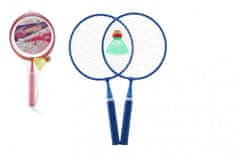 Teddies Badminton sada dětská kov/plast 2 pálky + 1 košíček 2 barvy v síťce
