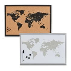 Zeller Korková nástěnka mapa světa, černohnědá 59x40cm