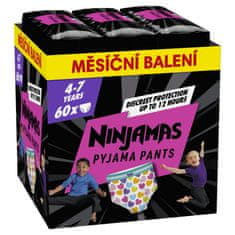 Pampers Ninjamas Pyjama Pants Srdíčka, 60 ks, 7 let, 17kg-30kg - měsíční balení
