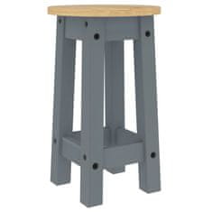 Vidaxl Barové stoličky 2 ks šedé masivní borové dřevo