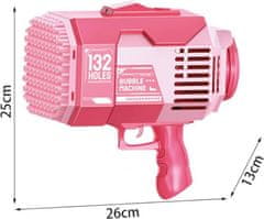 bHome Maxi pistole na bubliny - 132 bublin růžová