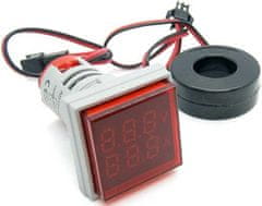 HADEX Voltmetr, ampérmetr AD101-22VAMS panelový MP 50-500VAC+0-100AAC červen