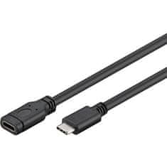 PremiumCord USB kabel USB-C/ USB-C, M/ F, prodlužovací, 2m - černý