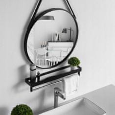 MUVU Velké Kulaté Závěsné Zrcadlo Koupelna Obývací Pokoj Ložnice Černá Půda 50 Cm