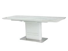 Signal Rozkládací jídelní stůl CARTIER CERAMIC 160(210)x90x76 bílý efekt mramoru/bílý