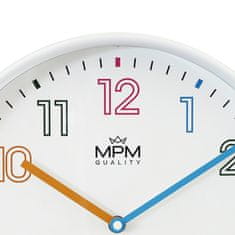 MPM QUALITY Designové plastové hodiny bílé MPM Joanna