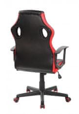 ModernHome Otočná herní židle FERO červeno-černá