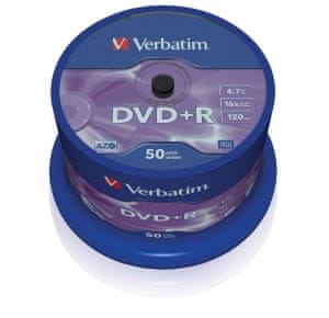 Verbatim DVD+R 4,7GB 16x spindl 50pck/BAL (43550)