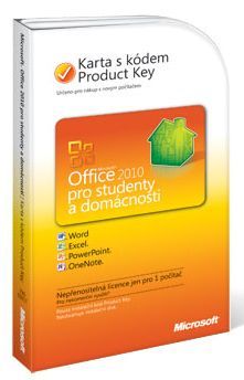 Microsoft Office 2010 pro studenty a domácnosti - Karta s instalačním kódem