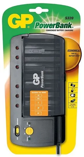 GP Power Bank S320 (AA/AAA/C/D/9V), 15hod, časovač