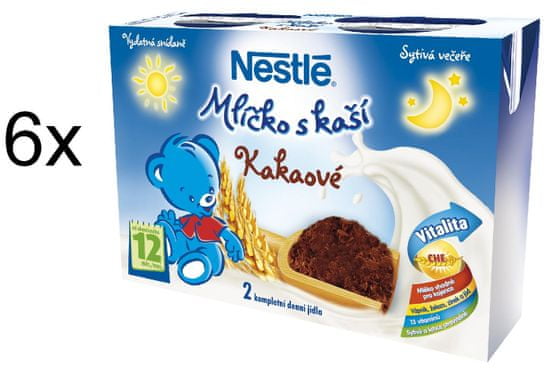 Nestlé Mlíčko s kaší kakaové - 6 x (2x200ml)