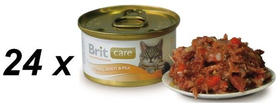 Brit Care Cat konzerva tuňák,mrkev & hrášek 80g