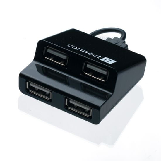 Connect IT USB hub 4 porty STEP - černý, CI-108