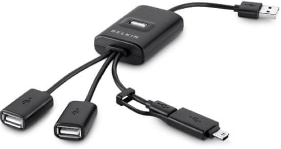 Belkin USB 2.0 Hub 4-port Calamari Travel, černý