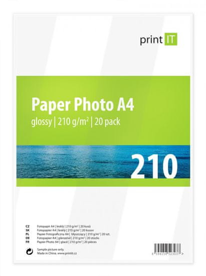 Print IT fotopapír A4, 210g/m2, 20 listů, lesklý (PI-85)