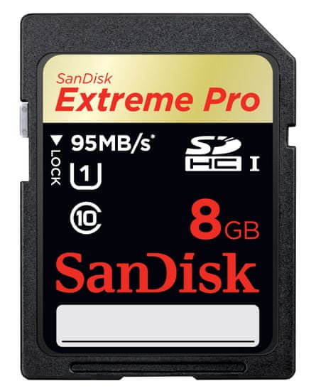 SanDisk SDHC 8GB (class 10/UHS-1) Extreme Pro 95MB/s